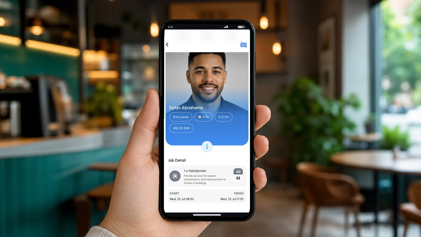 About JobZapp app screen