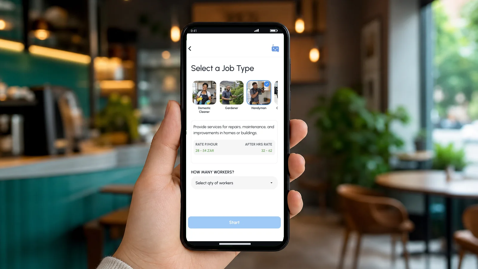 Before your first booking app screen