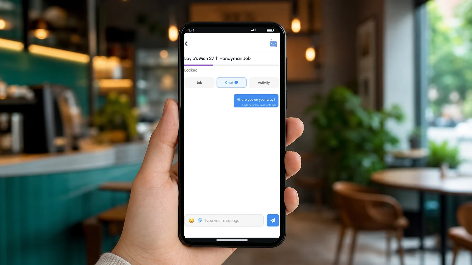 Job chat app screen