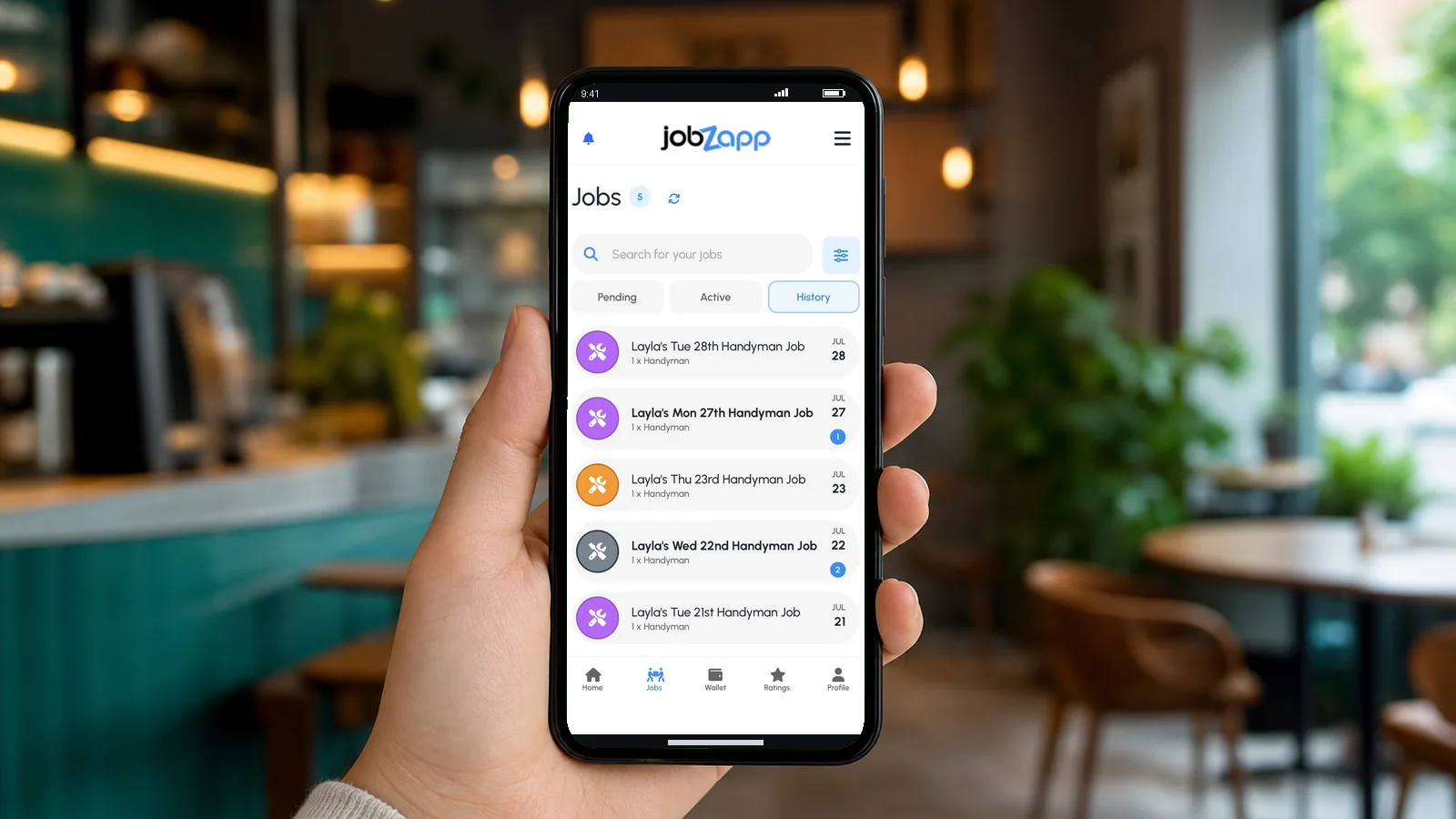 Your jobs app screen