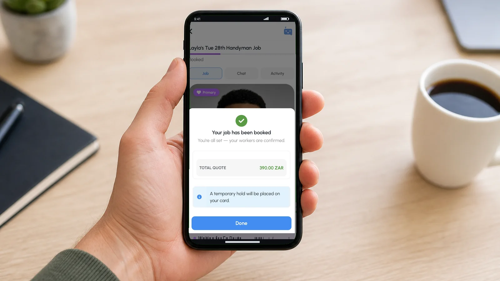 Money & fees app screen