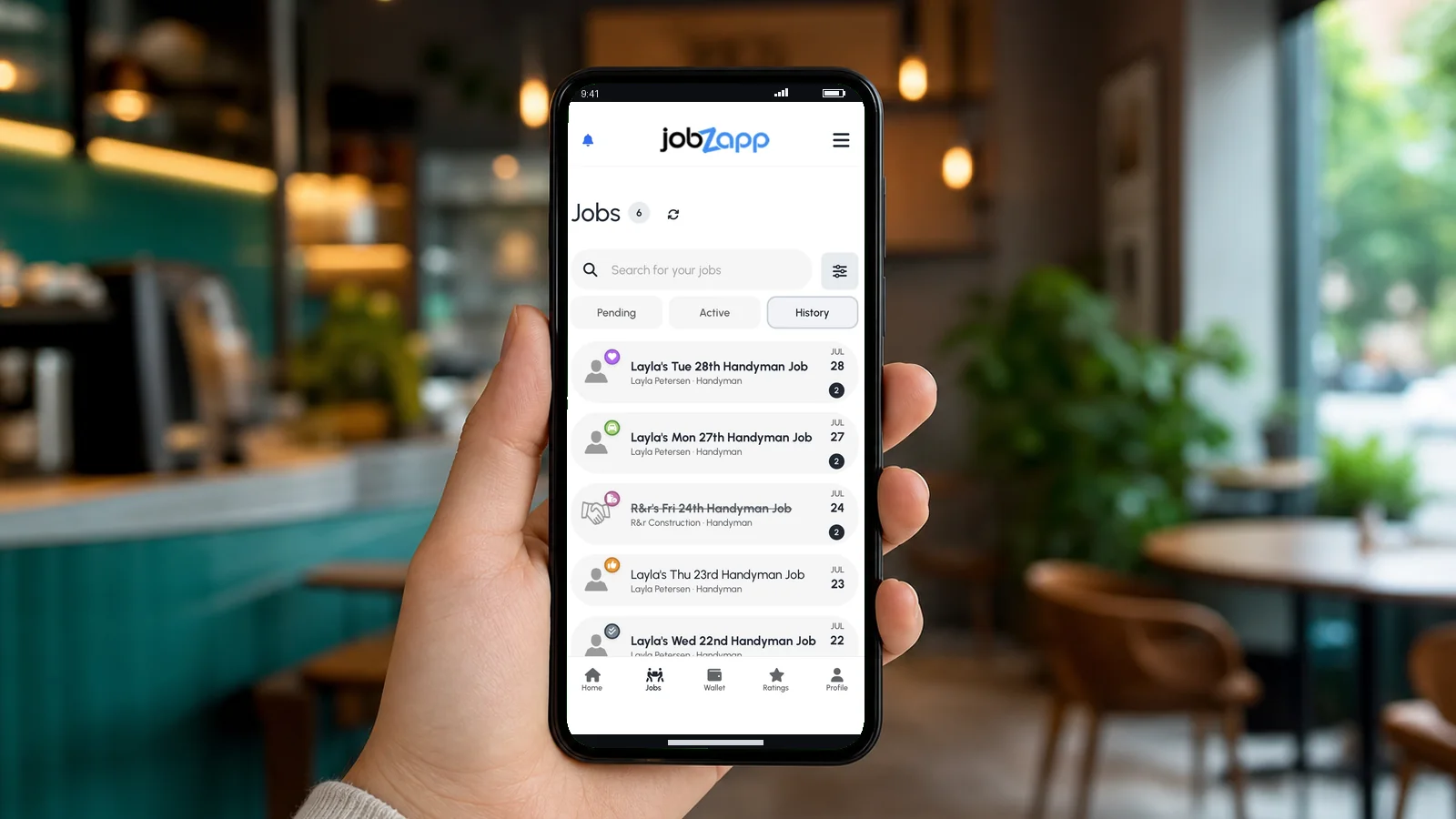 Your jobs app screen